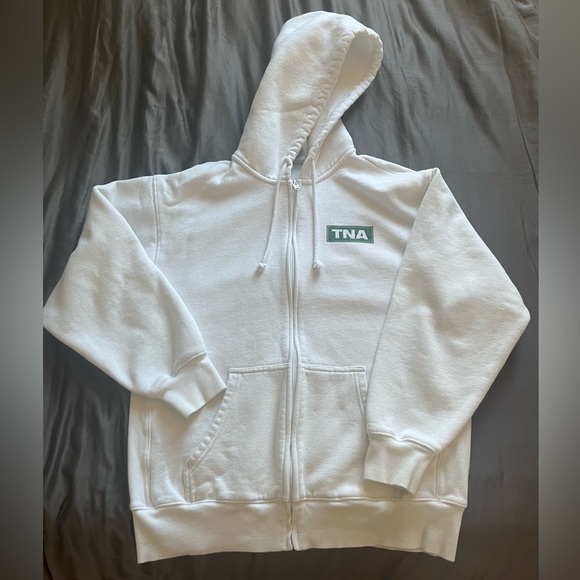 TNA White Cozy Fleece Zip Up - Picture 1 of 4